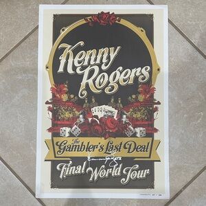 Kenny Rogers Final World Tour Art Print - Black, Red, Gold